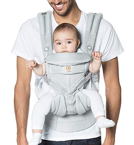 ERGObaby Carrier, Omni 360 All Carry Positions Baby Carrier with Cool Air Mesh, Pearl Grey