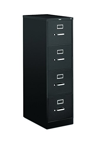 HON 4-Drawer Letter File - Full-Suspension Filing Cabinet with Lock, 52 by 25-Inch Black (H514)