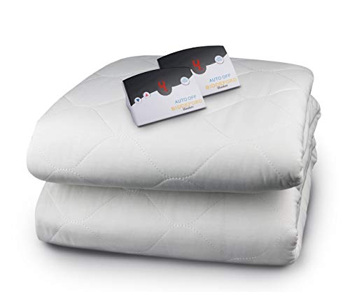 Biddeford Blankets Quilted Electric Heated Mattress Pad with Digital Controller, Queen, White