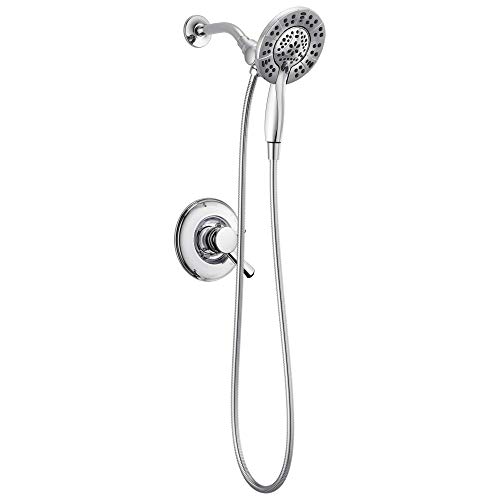 Delta Faucet Linden 17 Series Dual-Function Shower Faucet, Shower Trim Kit with 4-Spray In2ition 2-in-1 Dual Hand Held Shower Head with Hose, Chrome T17293-I (Valve Not Included)