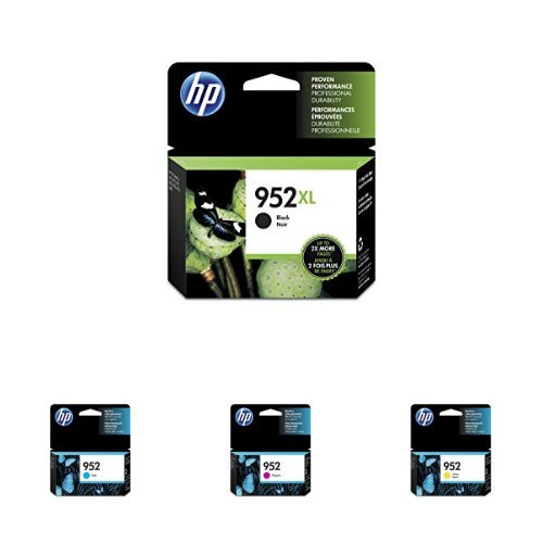 HP 952 / 952Xl (N9k28an) Ink Cartridges (Cyan Magenta Yellow Black) 4-Pack in Retail Packaging