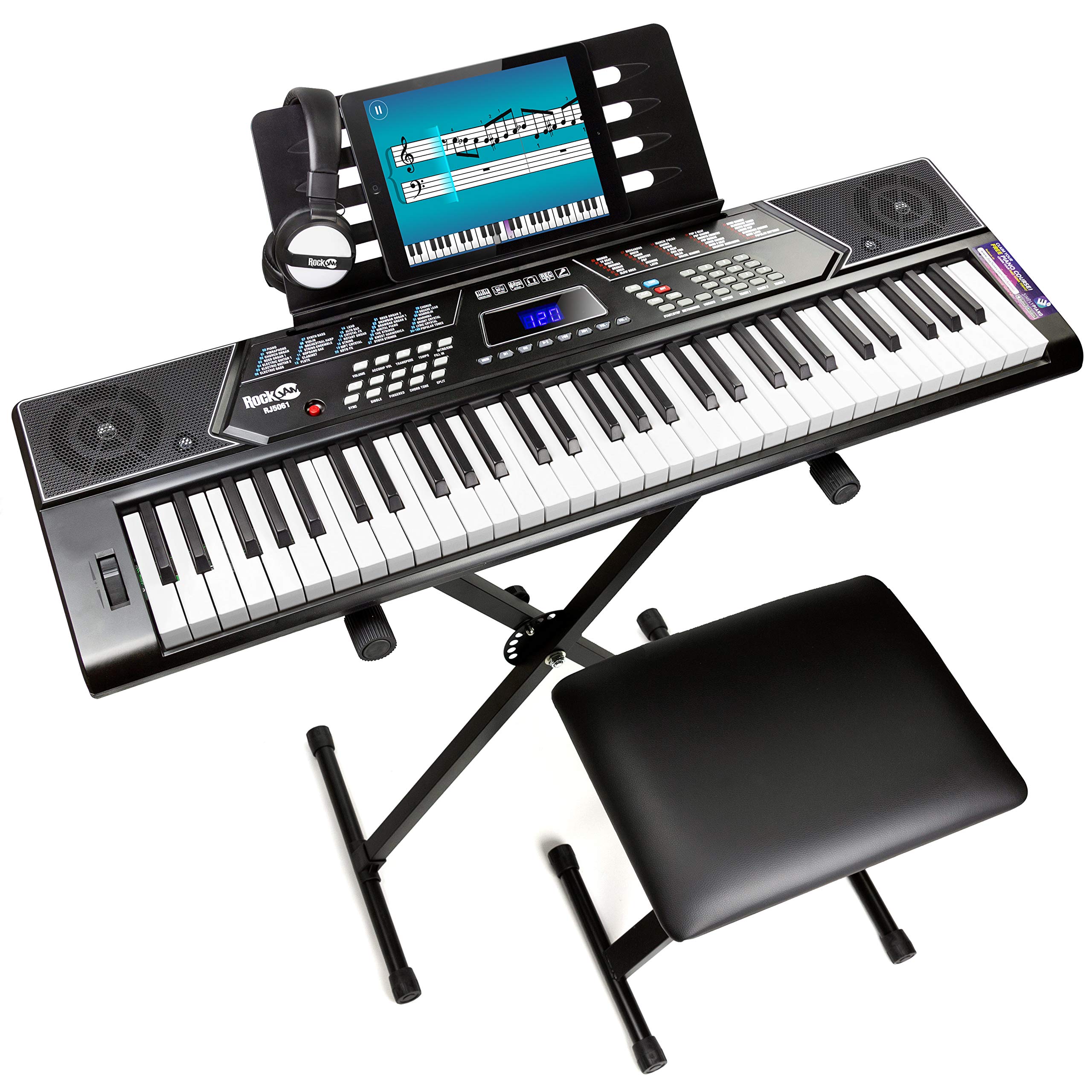 RockJam 61 Key Keyboard Piano With Pitch Bend Kit, Keyb...