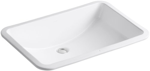KOHLER 2215-0 Ladena Rectangular undermount Bathroom Sink with Curved Bottom, 23-1/4