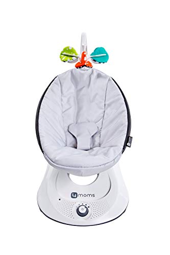 4moms rockaRoo Baby Swing, Compact Baby Rocker with Front to Back Gliding Motion, Smooth, Nylon Fabric, Grey Classic