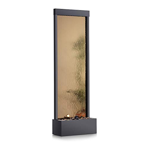 Alpine Corporation MLT100 Mirror Waterfall Fountain with Stones and Light, 72 Inch Tall, Bronze