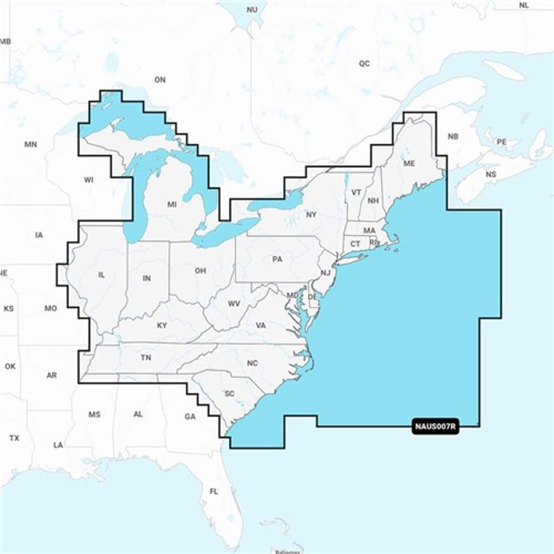 Navionics U.S East Regions(NAUS007R)- Marine and Lake C...