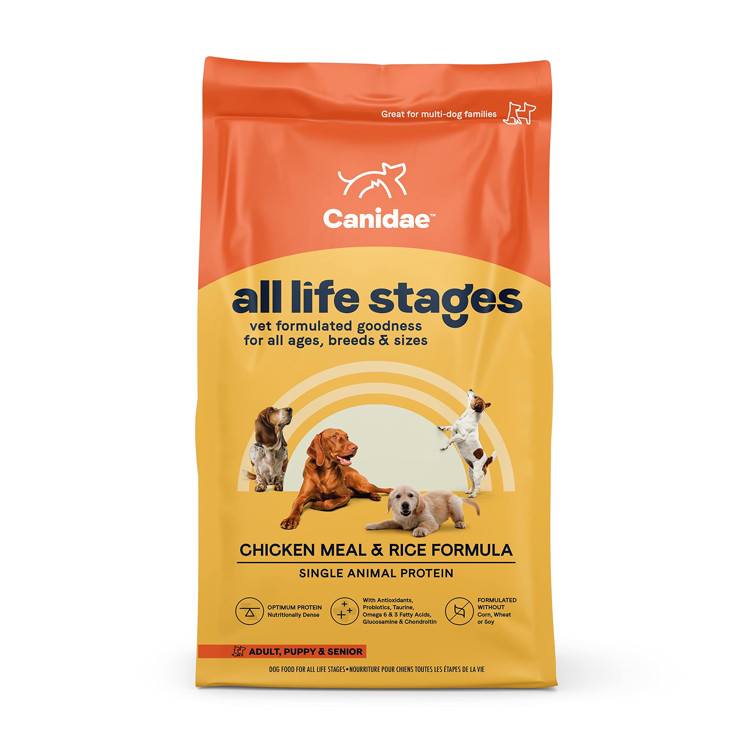 Canidae All Life Stages Premium Dry Dog Food for All Breeds, All Ages, Chicken Meal and Rice Formula