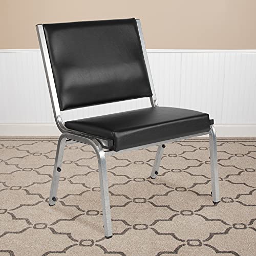 Flash Furniture HERCULES Series 1000 lb. Rated Black Antimicrobial Vinyl Bariatric Medical Reception Chair