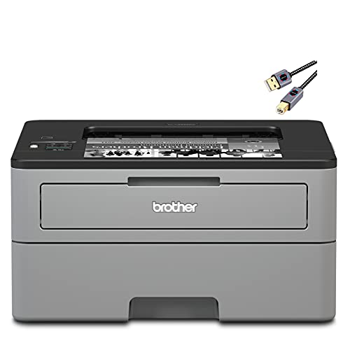 Brother Premium L-2325DW Series Compact Monochrome Laser Printer I Wireless I Mobile Printing I Auto 2-Sided Printing I Print Up to 26 Pages/min I 250-sheet/tray I 1-line LCD Display + Printer Cable