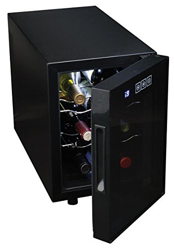 Koolatron WC06 Thermoelectric Cooler with Digital Temperature Controls, 6 Bottle Capacity-Wine Cellar with Double Paned Insulated Glass Door, Black