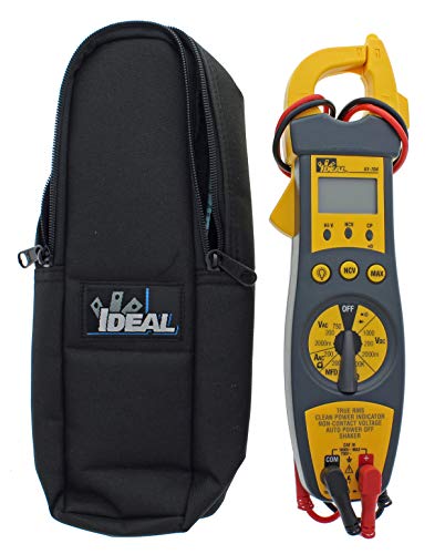 Ideal Industries INC. 61-704 200 Amp Clamp Meter with TRMS, NCV, Shaker, CP, Backlight, Voltage Indicator, CATIII 1000v, Yellow