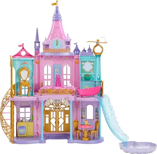 Mattel Disney Princess Toys, Ultimate Castle 4 Ft Tall with Lights & Sounds, 3 Levels, 10 Play Areas and 25+ Furniture & Pieces, Inspired by Disney Movies