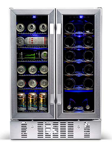 NewAir AWB-360DB Wine and Beverage Cooler, Stainless Steel/Black
