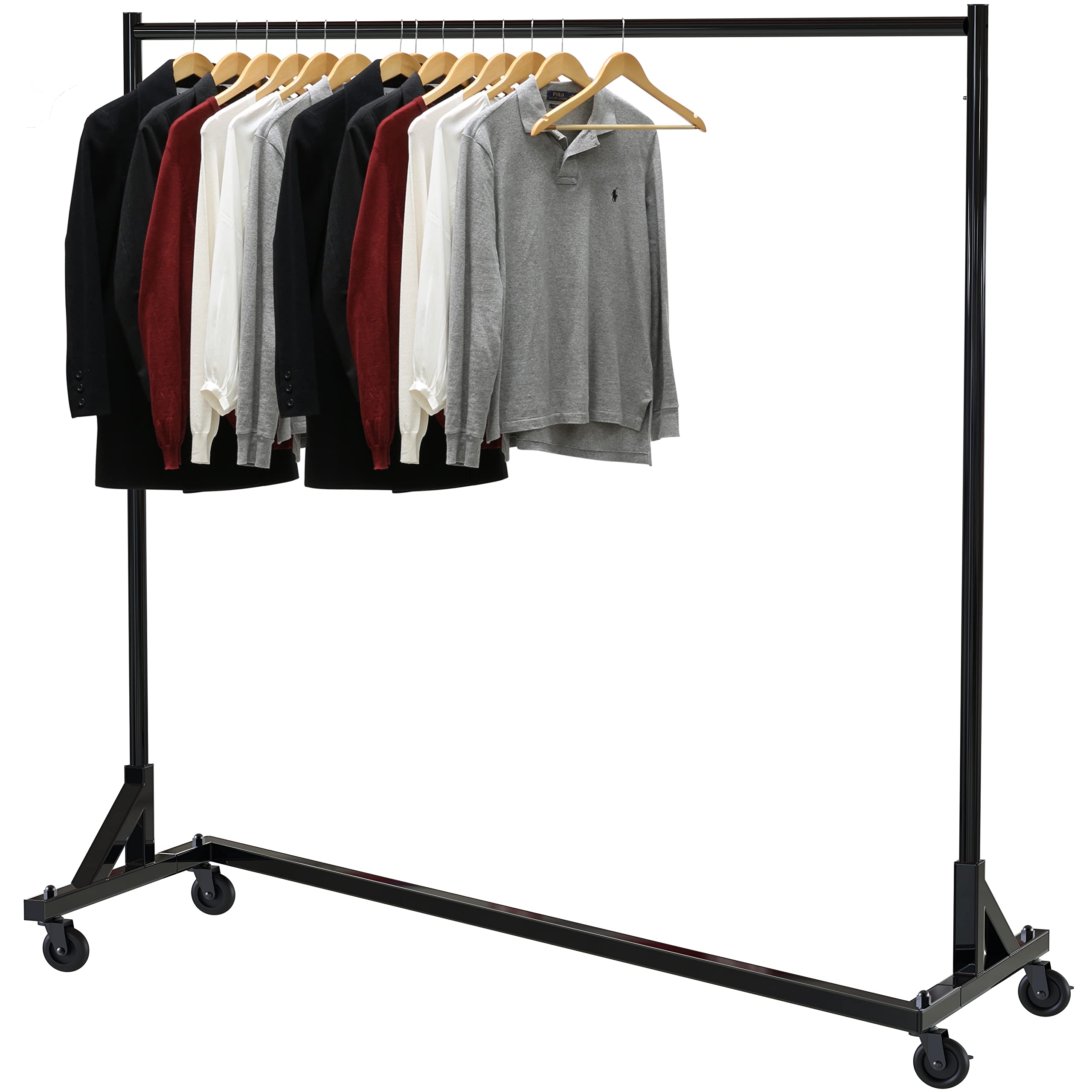 Simple Houseware Industrial Grade Z-Base Garment Rack, 400lb Load with 62" Extra Long bar