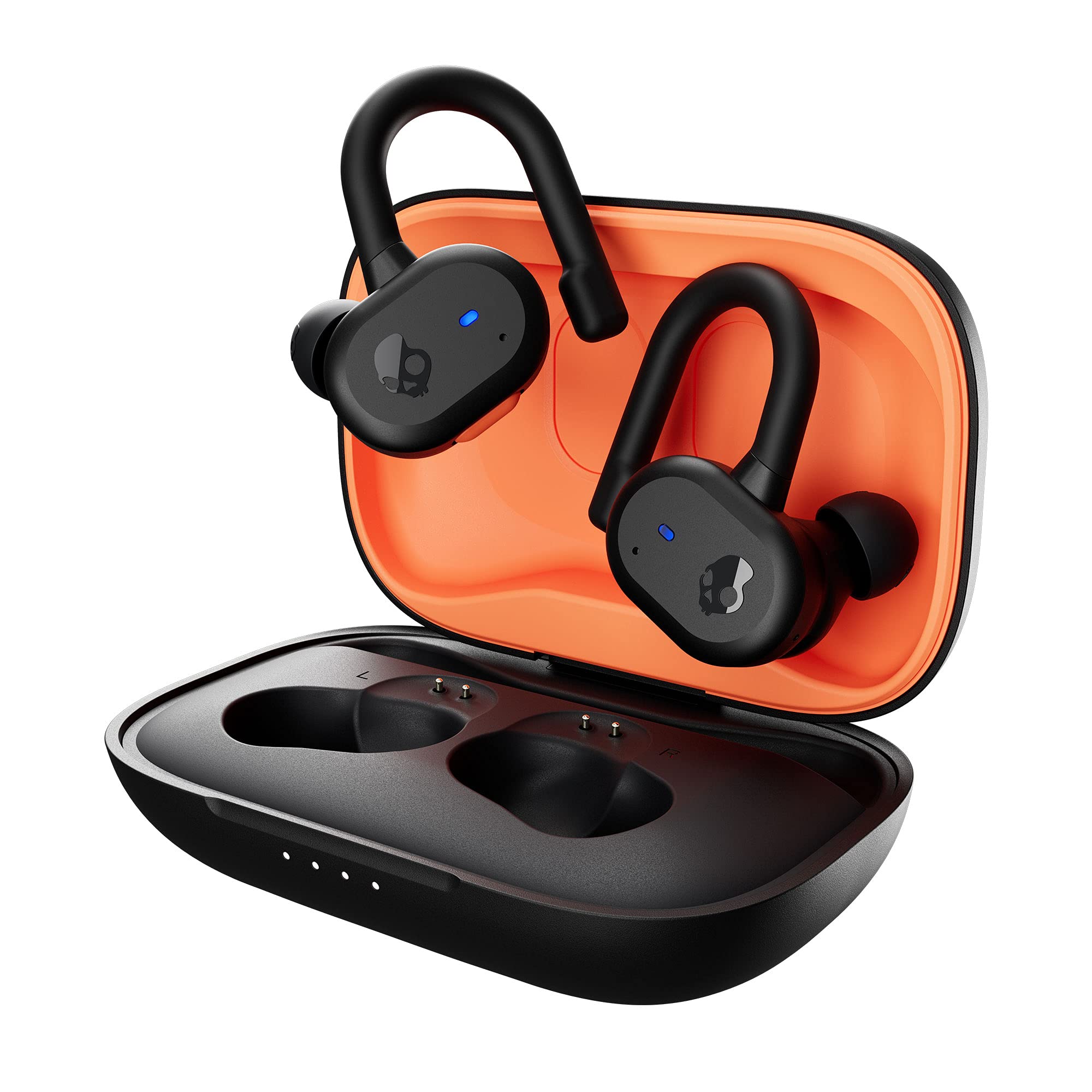 Skullcandy Push Active True Wireless In-Ear Bluetooth Earbud, Use with iPhone and Android with Charging Case and Mic, Great for Gym, Sports, and Gaming, IP55 Water and Dust Resistant - Orange/Black