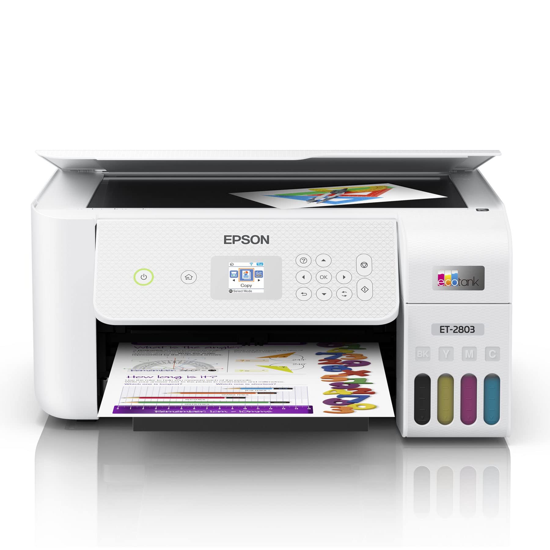 Epson EcoTank 2803 Series All-in-One Color Inkjet Cartridge-Free Supertank Printer I Print Copy Scan I Wireless I Mobile & Voice-Activated Printing I Print Up to 10 ISO PPM I 1.44" Color LCD