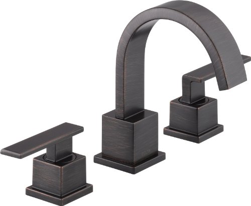 Delta Faucet Vero Widespread Bathroom Faucet 3 Hole, Bronze Bathroom Faucet, Bathroom Sink Faucet, Metal Drain Assembly, Venetian Bronze 3553LF-RB