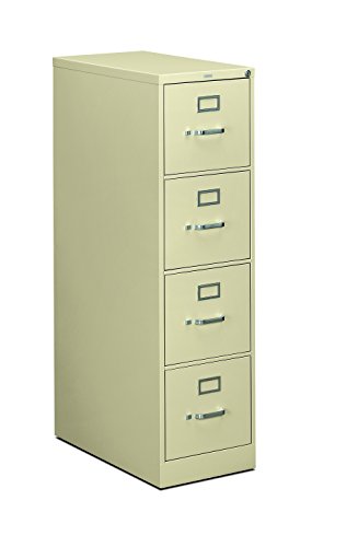 HON 4-Drawer Filing Cabinet - 310 Series Full-Suspension Letter File Cabinet, 26-1/2-Inch Drawers, Putty (H314)