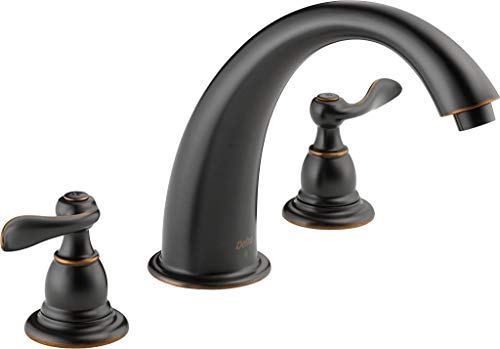 Delta Faucet Windemere 2-Handle Widespread Roman Tub Faucet Trim Kit, Deck-Mount, Oil Rubbed Bronze BT2796-OB (Valve Not Included)