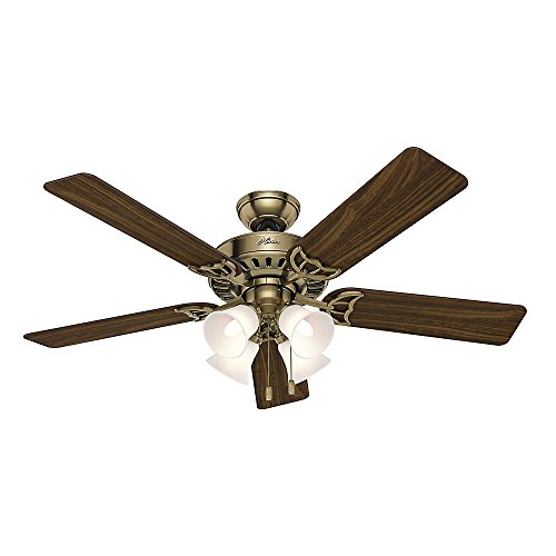 Hunter Studio Series Indoor Ceiling Fan with LED Light and Pull Chain Control, 52