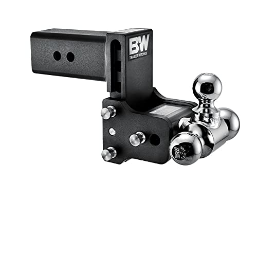 B&W Trailer Hitches Tow & Stow - Compatible with 2017-2022 Ford F350 with a 3" Receiver, Tri-Ball (1-7/8" x 2" x 2-5/16"), 4.5" Drop, 21,000 GTW - TS30048B