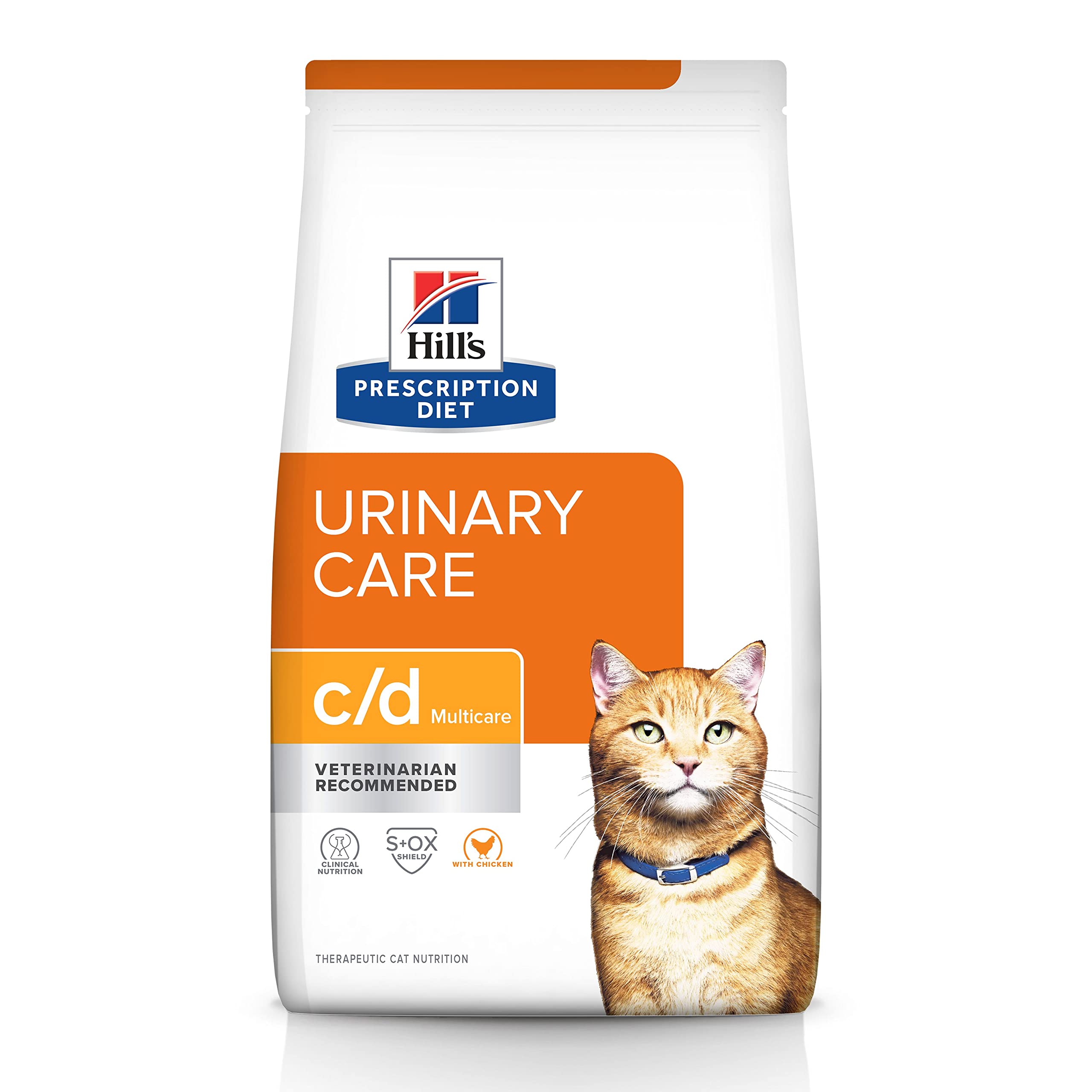 HILL'S PRESCRIPTION DIET c/d Multicare Urinary Care with Chicken Dry Cat Food, Veterinary Diet, 8.5 lb. Bag
