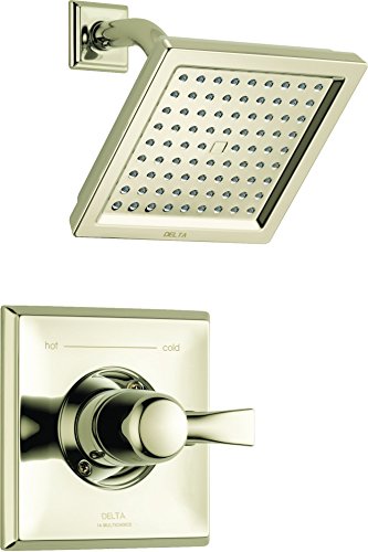Delta Faucet Dryden 14 Series Single-Function Shower Trim Kit with Single-Spray Touch-Clean Shower Head, Polished Nickel T14251-PN (Valve Not Included)