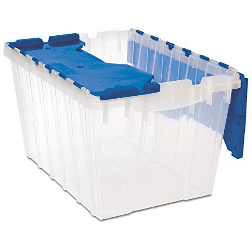 Akro Mils Akrobin Akro-Mils 66486 CLDBL 12-Gallon Plastic Storage KeepBox with Attached Lid, 21-1/2-Inch by 15-Inch by 12-1/2-Inch, Semi Clear - Pack of 6