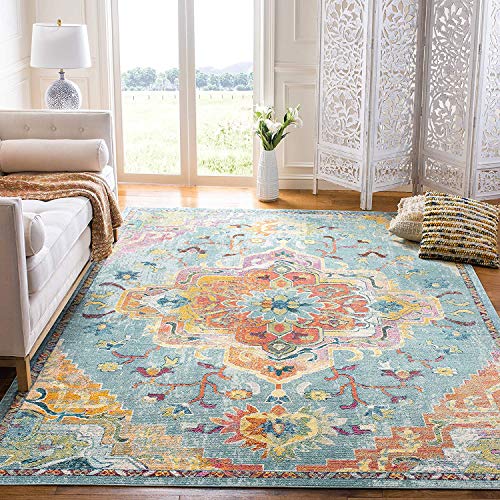 Safavieh Crystal Collection CRS501J Teal and Orange Area (5' x 8') Rug