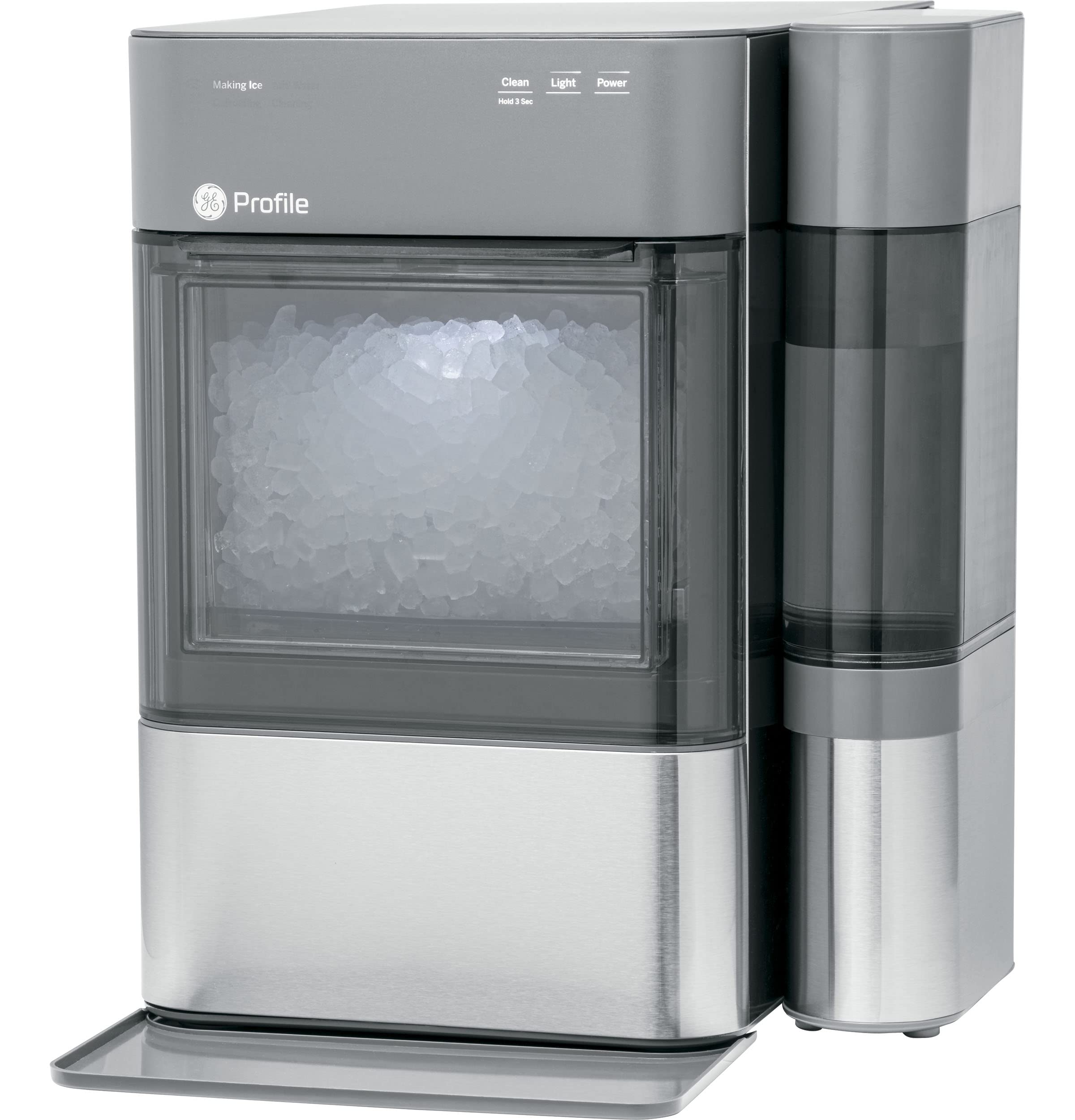 GE Opal 2.0 | Countertop Nugt Ice Maker with Side Tank | Ice Machine with WiFi Connectivity | Smart Home Kitchen Essentials | Stainless Steel