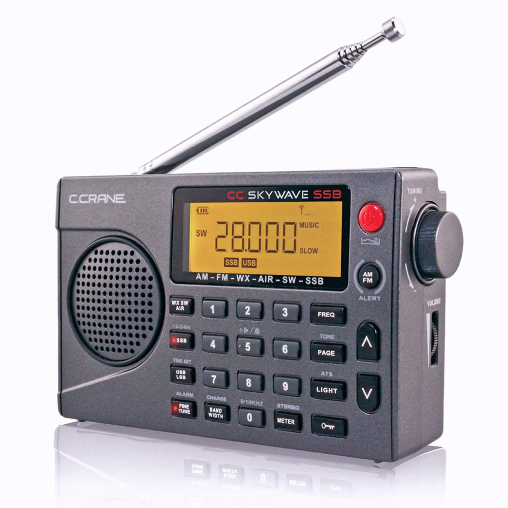 C. Crane CC Skywave SSB AM, FM, Shortwave, NOAA Weather + Alert, Scannable VHF Aviation Band and Single Side Bands Small Battery Operated Portable Travel Radio