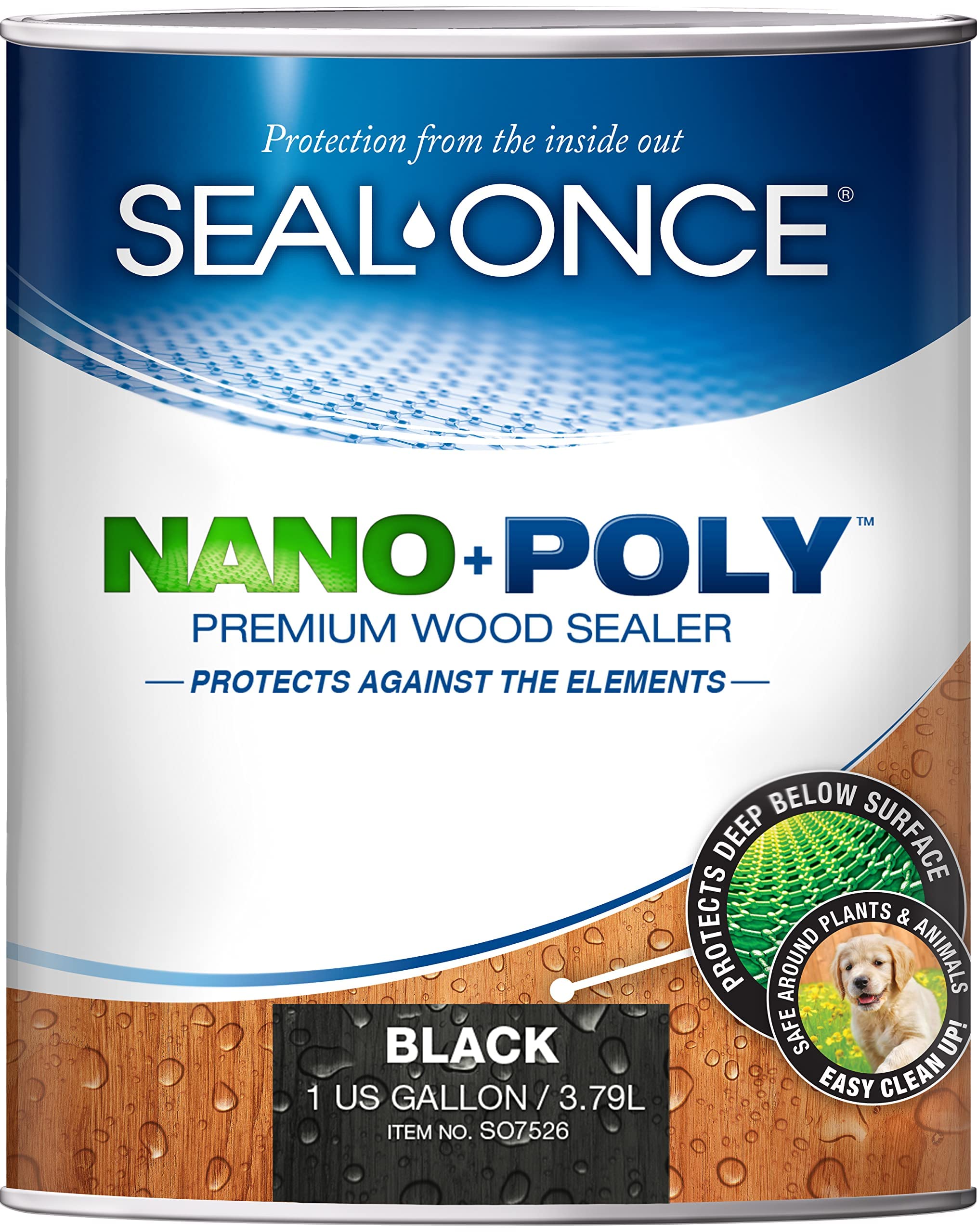 Seal-Once Nano+Poly Penetrating Wood Sealer with Polyur...
