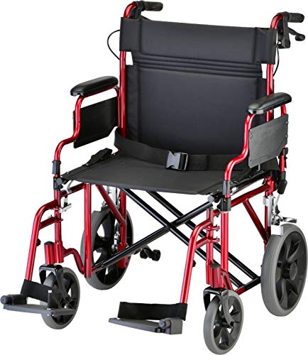  NOVA Medical Products NOVA Bariatric Transport Chair with Locking Hand Brakes, Heavy Duty and Extra Wide Wheelchair with Removable & Flip Up Arms for Easy Transfer, Anti-Tippers Included, 400 lb. Weight...