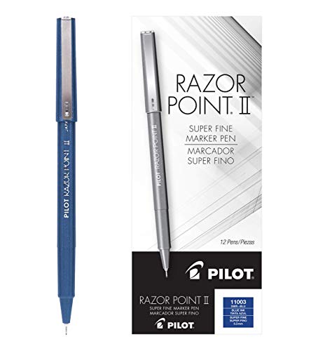PILOT Razor Point Ii Porous Point Stick Pen, Ultra Fine, Dozen