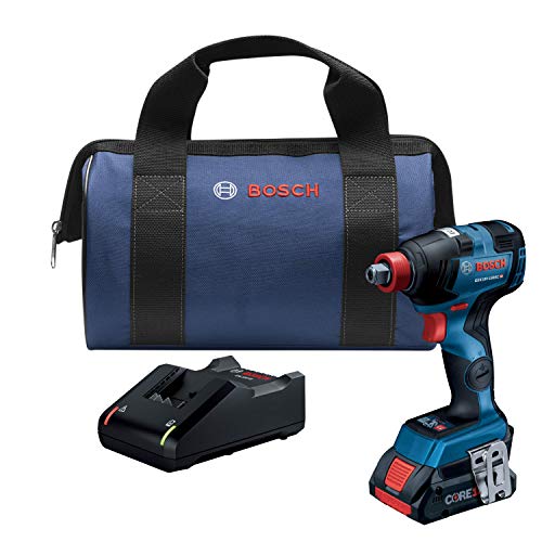Bosch GDX18V-1800CB15 Freak 18V EC Brushless Connected-Ready 1/4 In. and 1/2 In. Two-In-One Bit/Socket Impact Driver Kit with (1) CORE18V 4.0 Ah Compact Battery