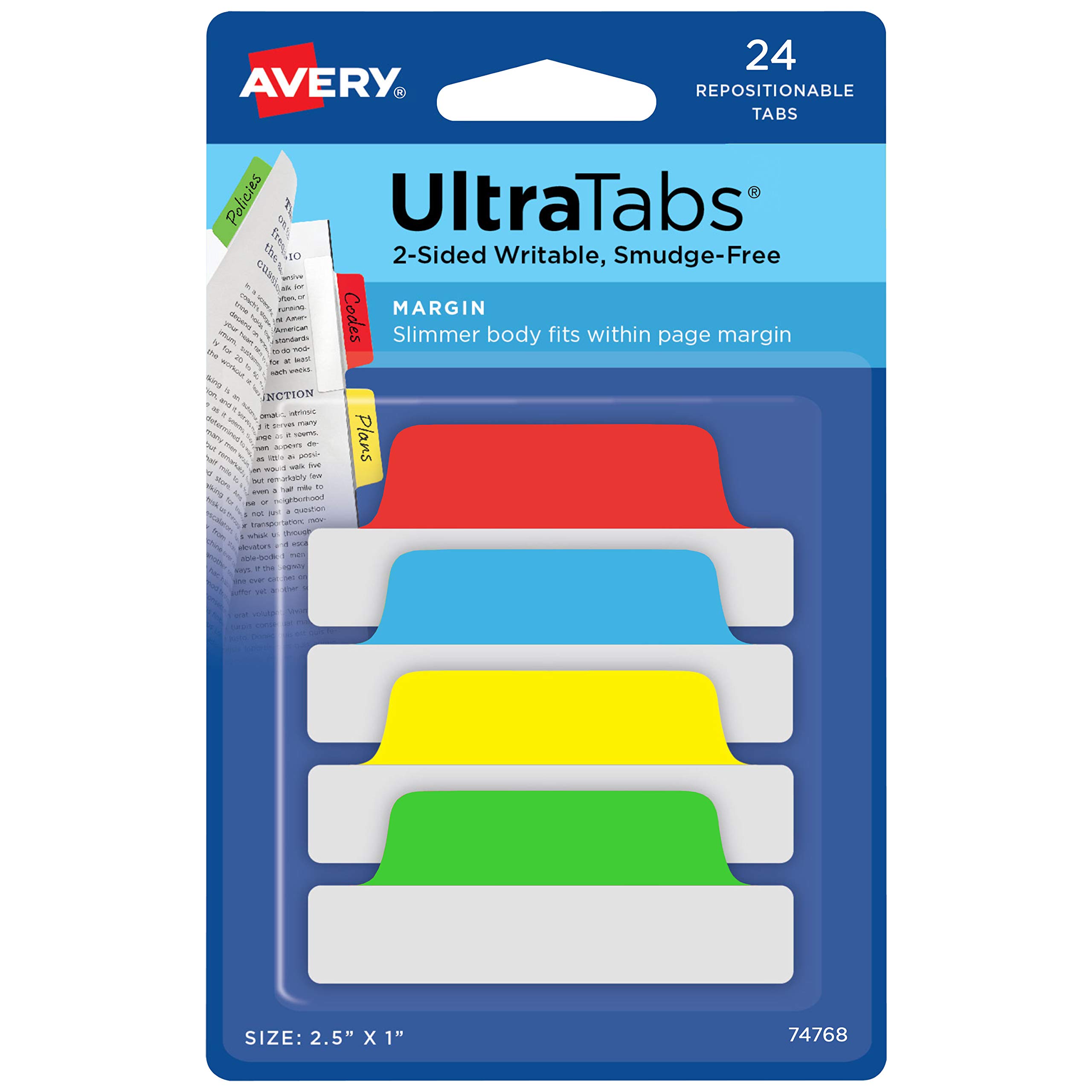 Avery Margin Ultra Side Writable Assorted Colors 24 Repositionable Page 25