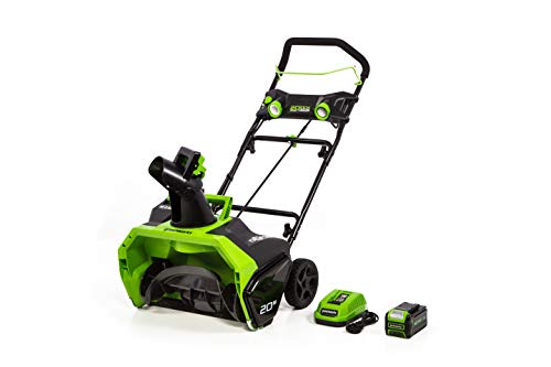 GreenWorks G-MAX 40V 20 in. Brushless Snow Thrower with 4Ah Battery and Charger, 26272