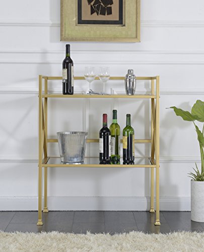 Convenience Concepts Gold Coast Bar Hall Table, Mirror / Gold Frame