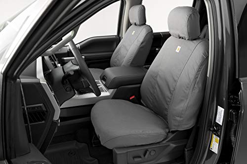 Covercraft Carhartt SeatSaver Custom Seat Covers | SSC2372CAGY | 1st Row Bucket Seats | Compatible with Select Cadillac/Chevrolet/GMC Models, Gravel