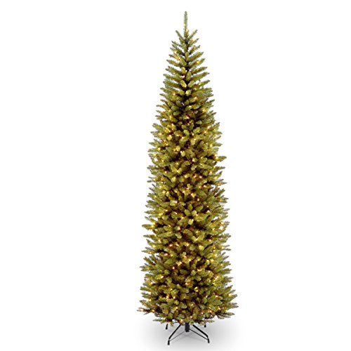 National Tree Company Company lit Artificial Christmas Tree Includes Pre-strung White Lights and Stand, Kingswood Fir Slim - 9 ft, 9 ft, 9 ft