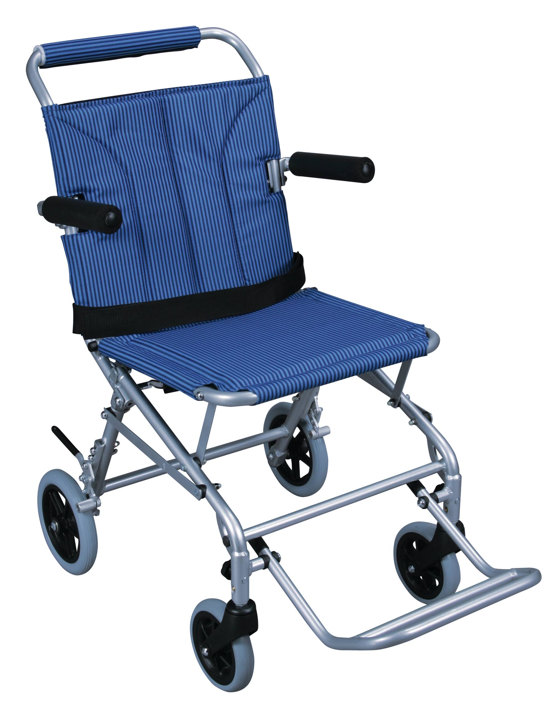 Drive Medical Super Light, Folding Transport Chair with Carry Bag, Blue