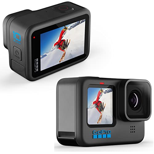 GoPro HERO10 Black - E-Commerce Packaging - Waterproof Action Camera with Front LCD and Touch Rear Screens, 5.3K60 Ultra HD Video, 23MP Photos, 1080p Live Streaming, Webcam, Stabilization