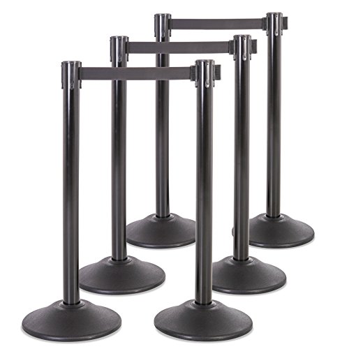 US Weight Heavy Duty Steel Stanchion with Extended 13-Foot Retractable Belts