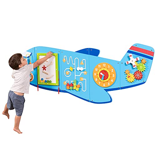 Learning Advantage Airplane Activity Wall Panels - Toddler Activity Center - Wall-Mounted Toy for Kids Aged 18M+ - Kids Decor for Play Areas