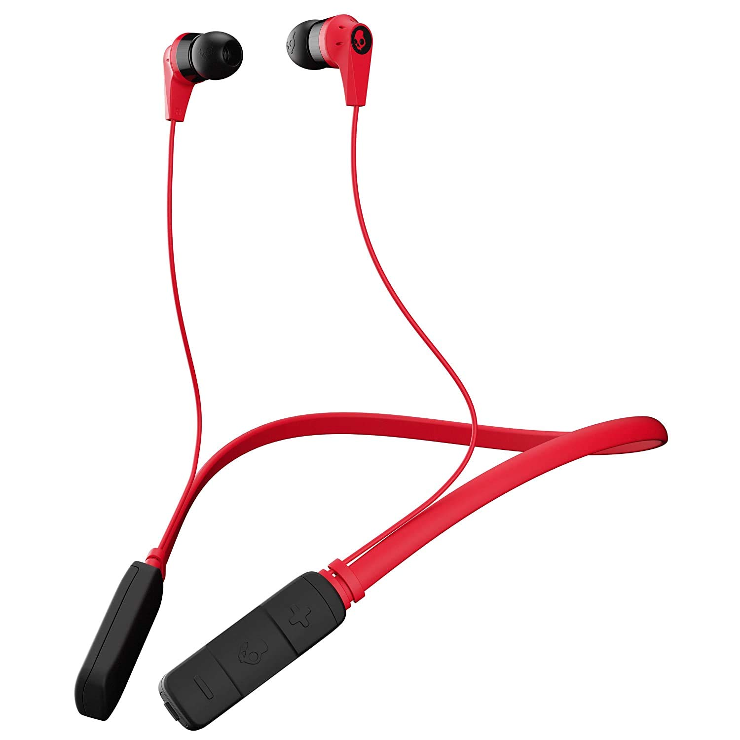 Skullcandy Ink'd Bluetooth Wireless Earbuds with Microphone, Noise Isolating Supreme Sound, 8-Hour Rechargeable Battery, Lightweight with Flexible Collar, Red/Black