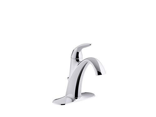KOHLER Alteo Single Handle Single Hole or Centerset Bathroom Sink Faucet with Metal Drain Assembly in Polished Chrome, K-45800-4-CP