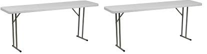 Flash Furniture MER-999 Granite Plastic Folding Training Table in White