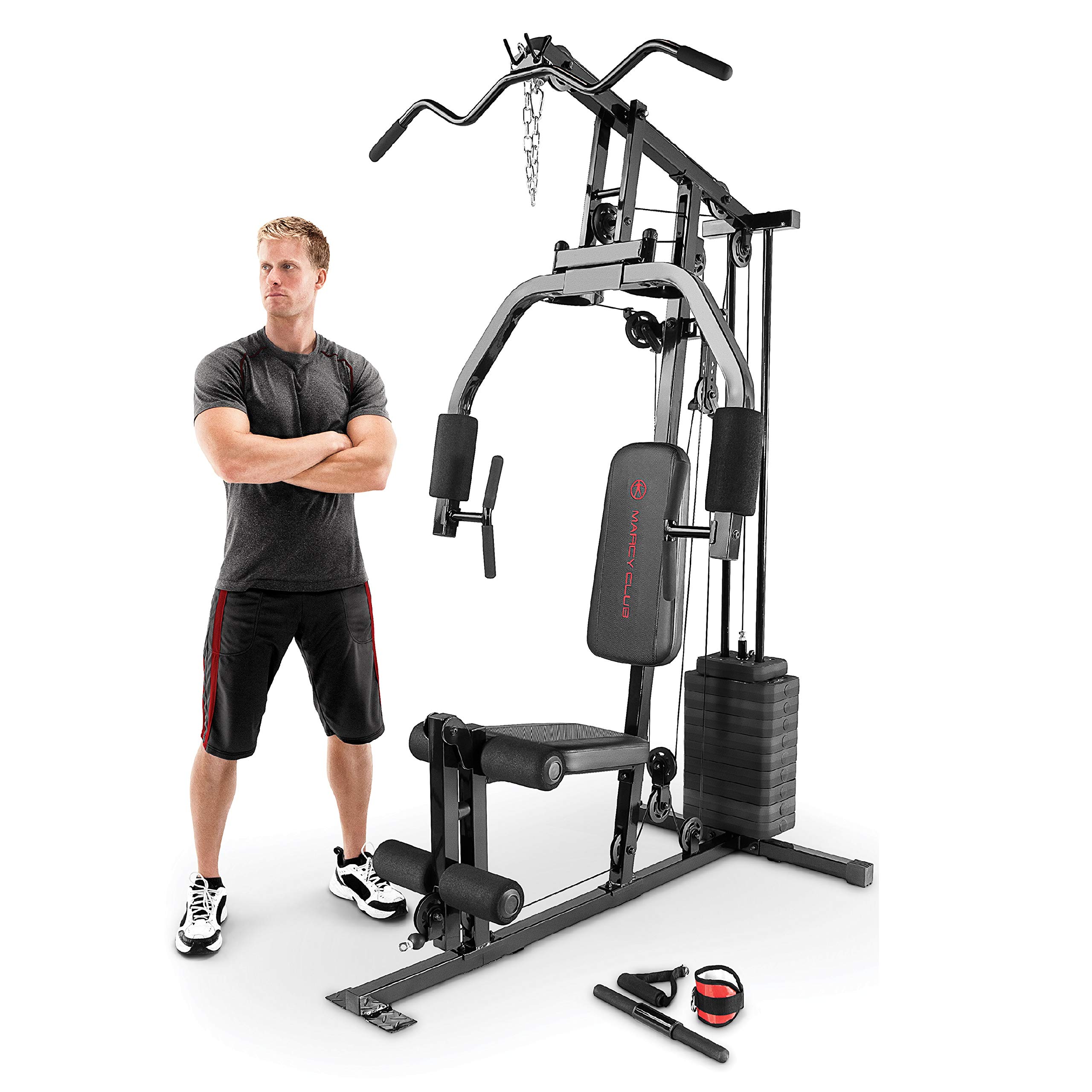 Marcy Multifunctional Workout Station 150lbs to 200lbs Stack Home Gym for Weightlifting and Bodybuilding