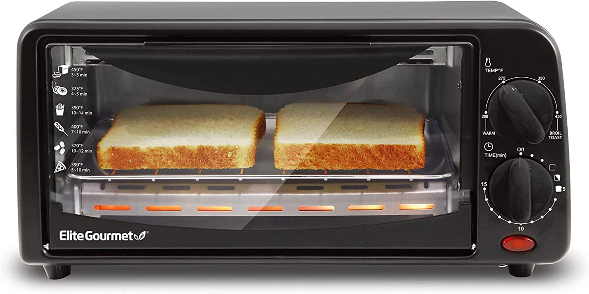 Elite Gourmet Countertop XL Toaster Oven w/ Top Grill & Griddle & Lid + Convection Rotisserie, Bake, Broil, Roast, Toast, Keep Warm & Steam