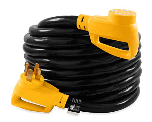 Camco Extension Cord, PowerGrip Heavy-Duty Outdoor 50-Amp RV Extension Cord, 30 Feet (55195)
